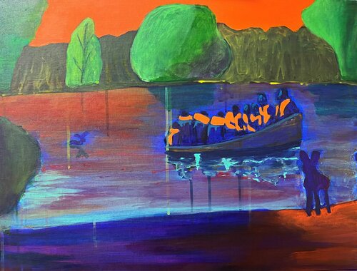 Lost on the see van EMELINE RENARD, Schilderij te koop op Singulart