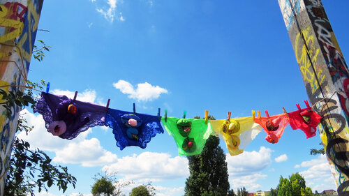 Rainbow panties by Alexandra Holownia, Textile for Sale on Singulart
