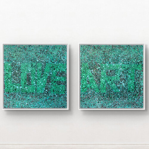 Chromatic Riots - Love Art 01 (pair of paintings) van Amarindra Rana, Schilderij te koop op Singulart
