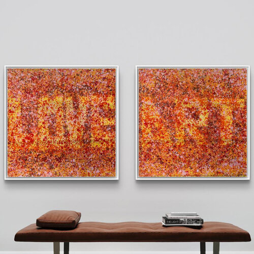Chromatic Riots - Love Art 03 (pair of paintings) by Amarindra Rana, Painting for Sale on Singulart