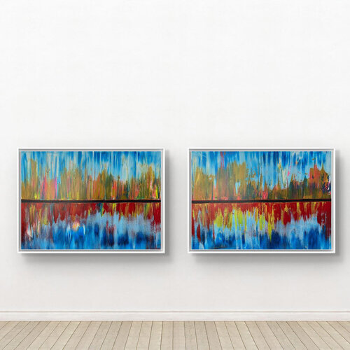 Reflections 01 (pair of paintings) van Amarindra Rana, Schilderij te koop op Singulart