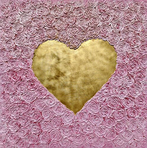 Goldenes Herz aus der Serie „I am“ von Tetjana Hoffmann Zwurski, Malerei kaufen auf Singulart