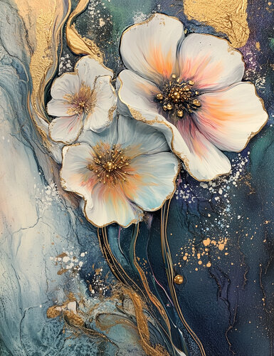 Whispers of Eternity - Limited Edition Giclée Print with Hand-Embellished Gold Accents by Rita Bohoslavska, 인쇄 for Sale on Singulart