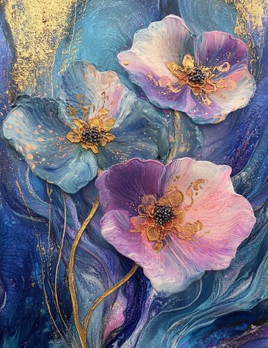 Ocean Whispers - Limited Edition Giclée Print with Hand-Embellished Gold Accents by Rita Bohoslavska, 인쇄 for Sale on Singulart