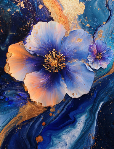 Midnight Sonata - Limited Edition Giclée Print with Hand-Embellished Gold Accents by Rita Bohoslavska, 인쇄 for Sale on Singulart