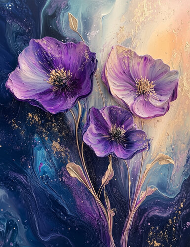 Celestial Dusk - Limited Edition Giclée Print with Hand-Embellished Gold Accents by Rita Bohoslavska, 인쇄 for Sale on Singulart