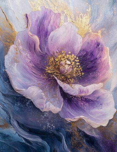 Lunar Serenity - Limited Edition Giclée Print with Hand-Embellished Gold Accents par Rita Bohoslavska, Édition en vente sur Singulart