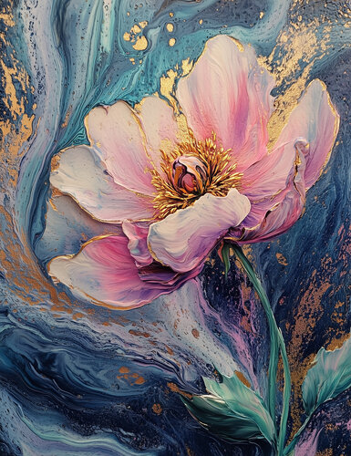 Cosmic Grace - Limited Edition Giclée Print with Hand-Embellished Gold Accents par Rita Bohoslavska, Édition en vente sur Singulart