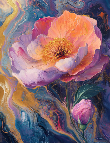 Heart of Light - Limited Edition Giclée Print with Hand-Embellished Gold Accents de Rita Bohoslavska, Impresión a la venta en Singulart