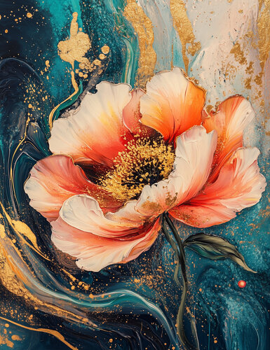 Solar Flare - Limited Edition Giclée Print with Hand-Embellished Gold Accents par Rita Bohoslavska, Édition en vente sur Singulart