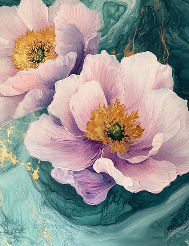 Lunar Sisters - Limited Edition Giclée Print with Hand-Embellished Gold Accents par Rita Bohoslavska, Édition en vente sur Singulart