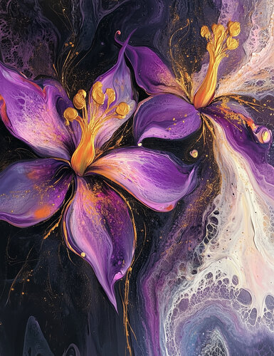 Drift of Grace - Limited Edition Giclée Print with Hand-Embellished Gold Accents by Rita Bohoslavska, 인쇄 for Sale on Singulart
