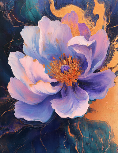 Celestial Murmur - Limited Edition Giclée Print with Hand-Embellished Gold Accents de Rita Bohoslavska, Impresión a la venta en Singulart