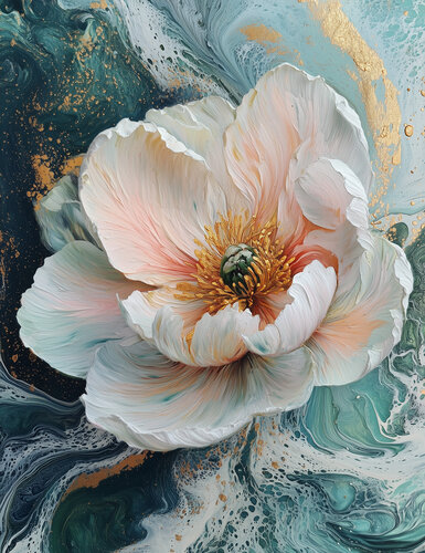 Pearl Current - Limited Edition Giclée Print with Hand-Embellished Gold Accents par Rita Bohoslavska, Édition en vente sur Singulart