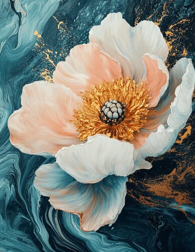 Ivory Eclipse - Limited Edition Giclée Print with Hand-Embellished Gold Accents van Rita Bohoslavska, Afdruk te koop op Singulart