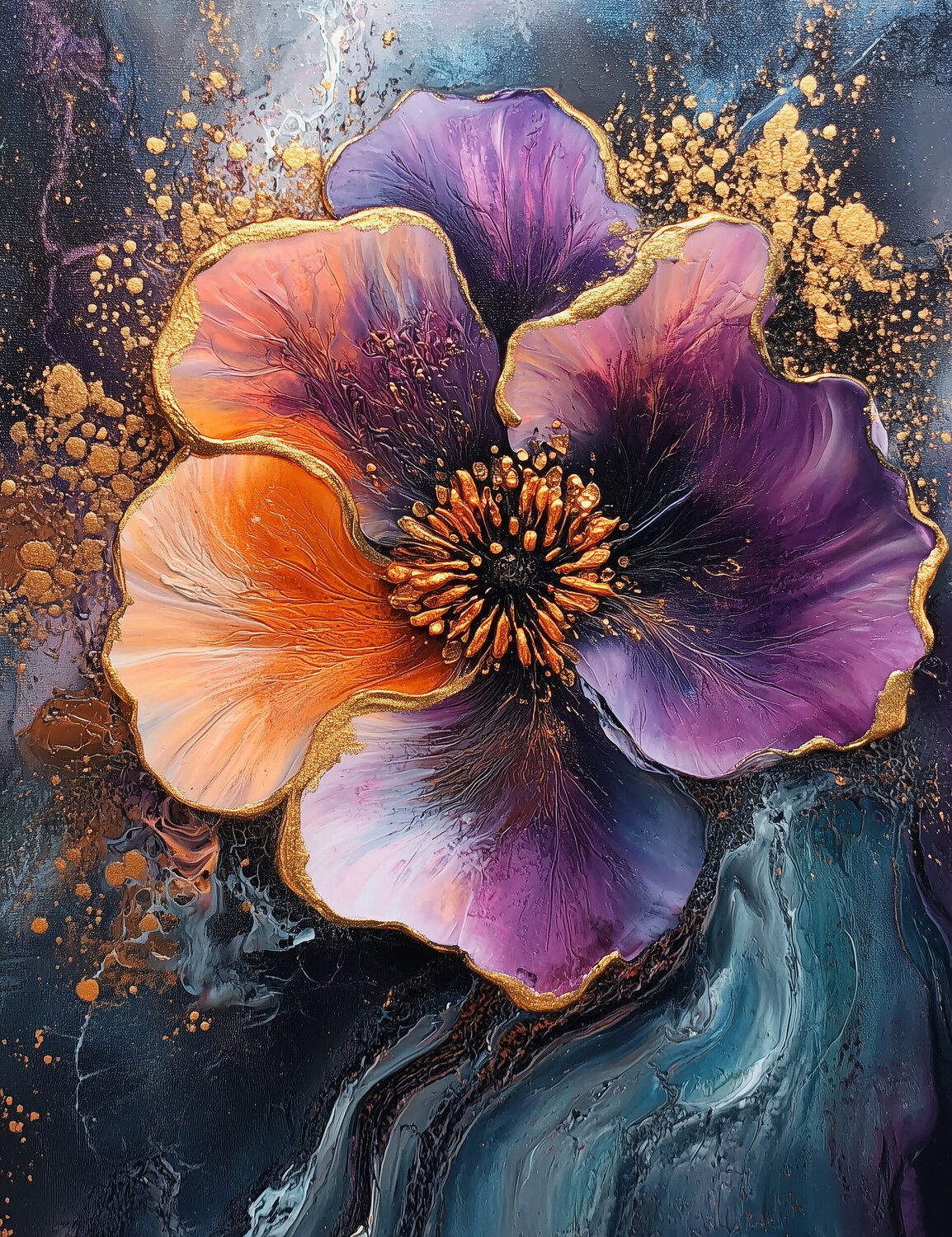 Ember Bloom - Unique Fine Art Giclée Rita Bohoslavska Digitaal te koop