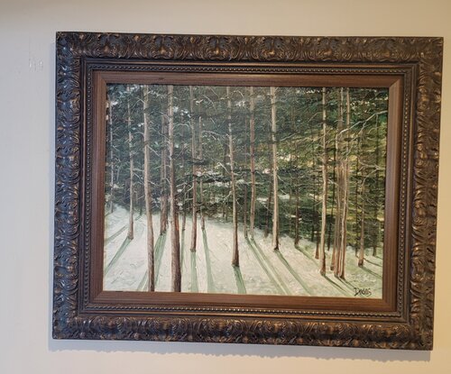 Stopping By the Woods On A Snowy Evening van Paul Dudas, Schilderij te koop op Singulart