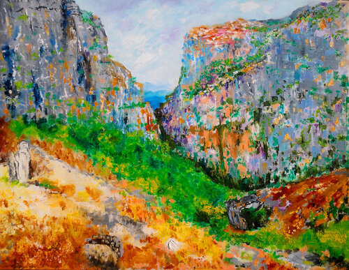 Karabakh Landscape van Halima Alasgarova, Schilderij te koop op Singulart