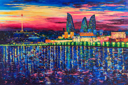 Baku nights 2 van Halima Alasgarova, Schilderij te koop op Singulart
