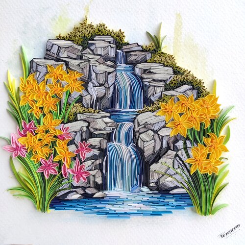 Cascade of Bloom by Prasiddhi Amonker, 종이 for Sale on Singulart