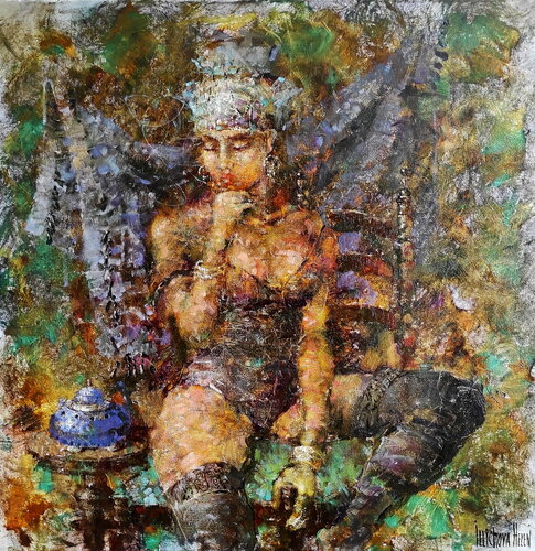 The Blue Lamp di Helen Illichova, Pittura in vendita su Singulart