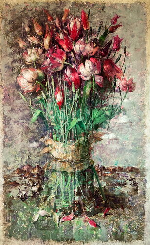 Satin Tulips van Helen Illichova, Schilderij te koop op Singulart