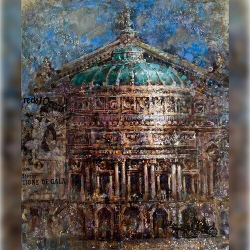 Carnival at the Grand Opera van Helen Illichova, Schilderij te koop op Singulart