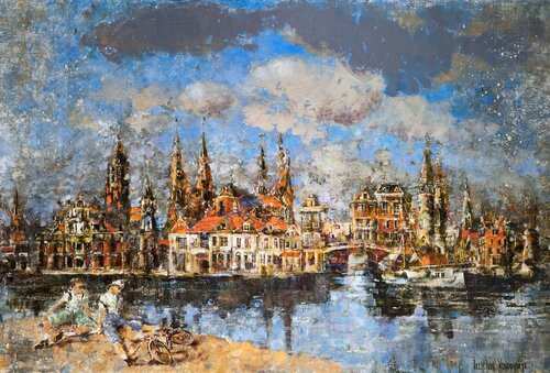 Delft Waterfront von Helen Illichova, Malerei kaufen auf Singulart