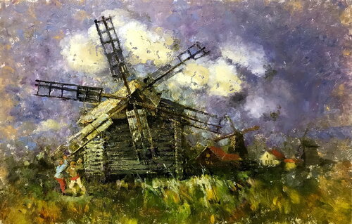 Dutch Windmill di Helen Illichova, Pittura in vendita su Singulart