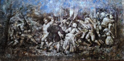 Peasant Dance par Helen Illichova, Peinture en vente sur Singulart