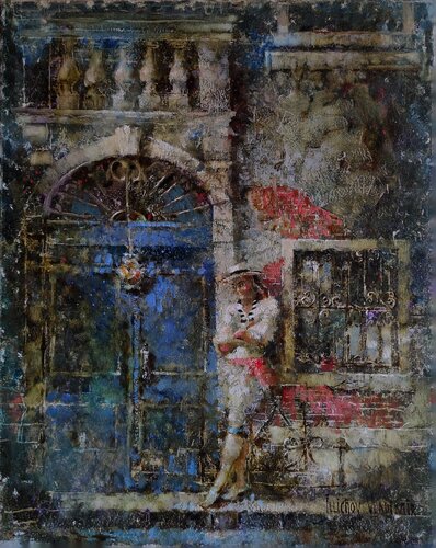 Cobalt Door by Helen Illichova, Painting for Sale on Singulart