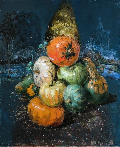 They Came In from the Frost van Helen Illichova, Schilderij te koop op Singulart