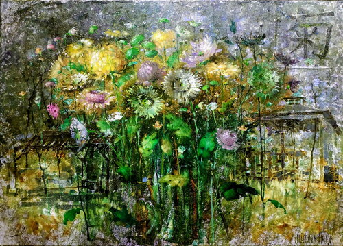 Japanese Garden van Helen Illichova, Schilderij te koop op Singulart