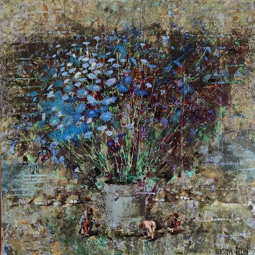 Sky in Blue Stars di Helen Illichova, Pittura in vendita su Singulart