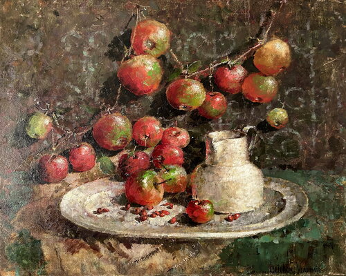 Apple ornamen von Helen Illichova, Malerei kaufen auf Singulart