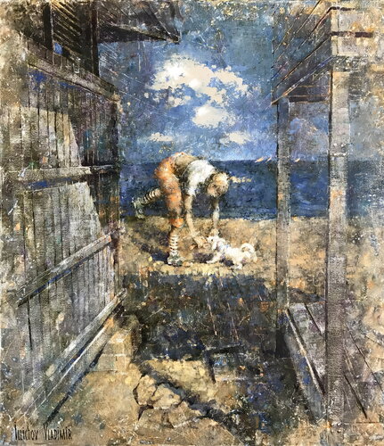 White Dog van Helen Illichova, Schilderij te koop op Singulart