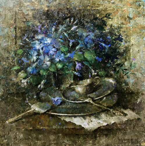 Periwinkle di Helen Illichova, Pittura in vendita su Singulart