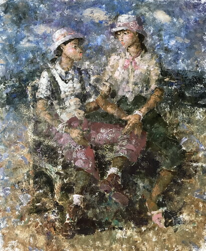 White Hats von Helen Illichova, Malerei kaufen auf Singulart