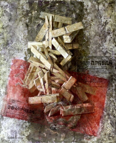 The Red Clothespin van Helen Illichova, Schilderij te koop op Singulart