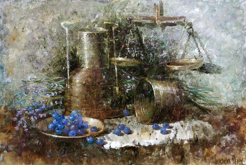 Blueberries di Helen Illichova, Pittura in vendita su Singulart