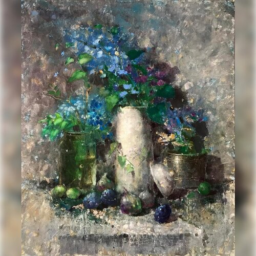 Blue Glimmers de Helen Illichova, Pintura a la venta en Singulart