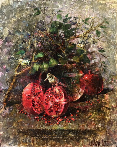 Winter Birds von Helen Illichova, Malerei kaufen auf Singulart