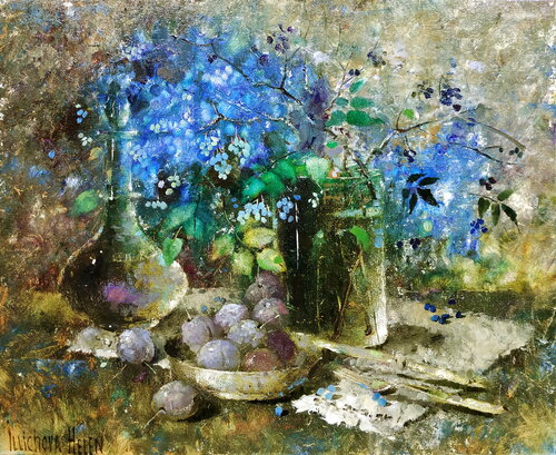 Cobalt Bouquet von Helen Illichova, Malerei kaufen auf Singulart