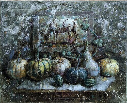 Little Dutch Pumpkins van Helen Illichova, Schilderij te koop op Singulart