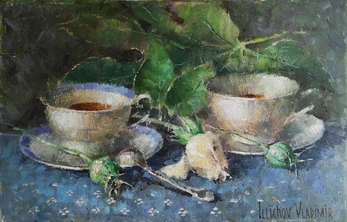 Botanists' Breakfast par Helen Illichova, Peinture en vente sur Singulart