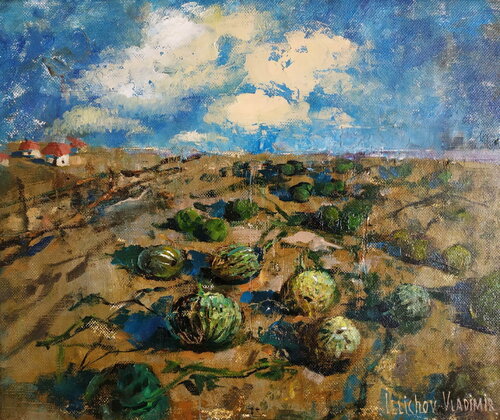 Melon Field by the Sea by Helen Illichova, Painting for Sale on Singulart