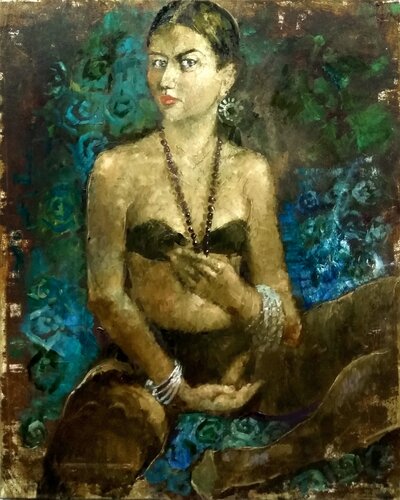 Blue Boudoir di Helen Illichova, Pittura in vendita su Singulart