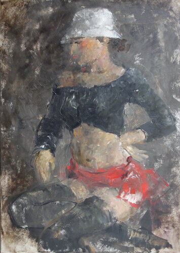 White Hat 1 by Helen Illichova, Painting for Sale on Singulart