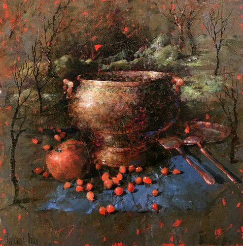 Red Autumn van Helen Illichova, Schilderij te koop op Singulart