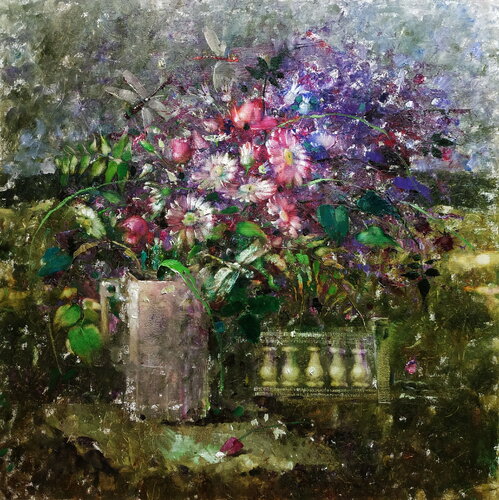 Round Dance of Dragonflies par Helen Illichova, Peinture en vente sur Singulart